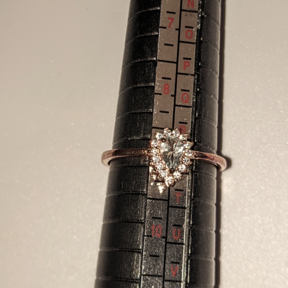 Natural Aquamarine & Zircon 18k Rose Gold /925SS.